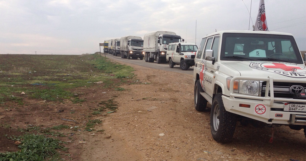 ICRC與敘利亞紅新月會車隊