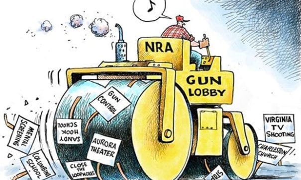 NRA派出說客強力介入國會，否決歷任以來的控槍法案。（圖片來源：pinimg）