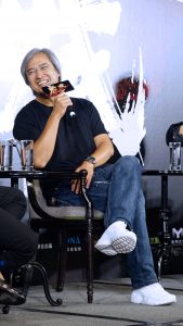 導演陳木勝在宣傳記者會上笑談拍戲趣事。(圖片來源：吳宜庭攝)